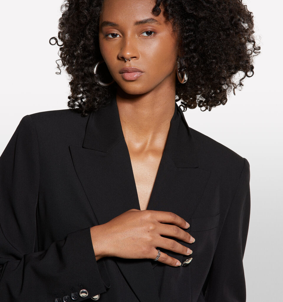 Black blazer with gold buttons - women's blazers - Black | Sisley image number 4